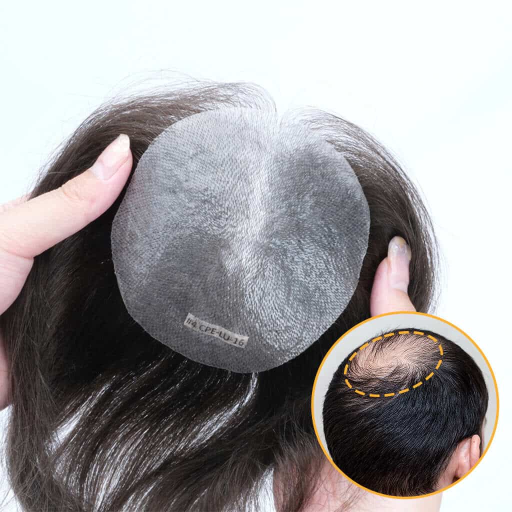 HS1V-TOP Thin Skin Hair System for Crown Area Wholesale V-looped Human Hair